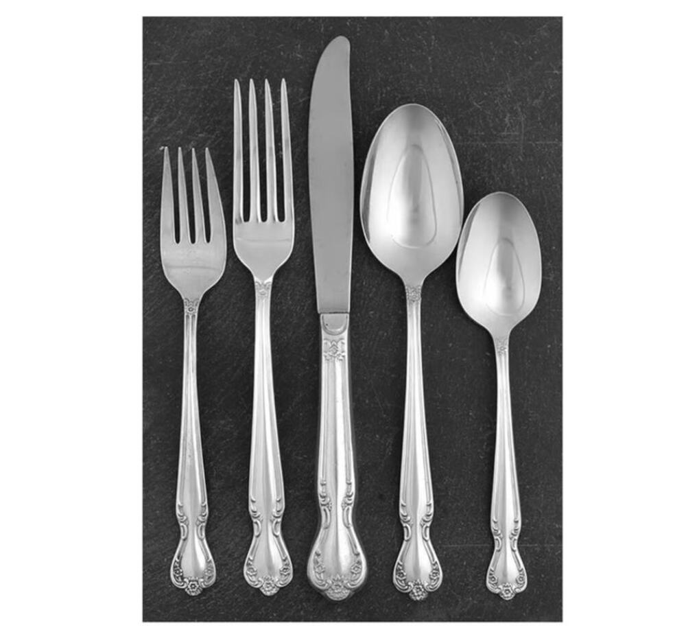 Daybreak Elegant Lady 1950s Rogers IS silverplate 5-pc place setting NOS unused